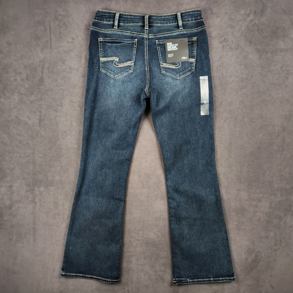 Silver Jeans Co Suki Jeans Womens 32x33 Blue Curvy Fit Mid Rise Bootcut NEW - Picture 2 of 11